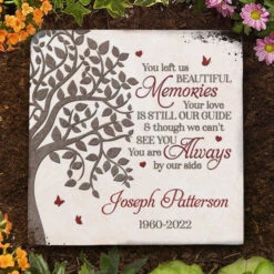 You Left Us Beautiful Memories - Personalized Memorial Stone, Human Grave Marker - Memorial Gift, Sympathy Gift
