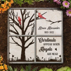 Cardinals Appear When Angels Are Near - Personalized Memorial Stone, Human Grave Marker - Upload Image, Memorial Gift, Sympathy Gift