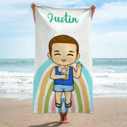 Bring The Joy To The Beach - Kid Personalized Custom Beach Towel - Christmas Gift For Children -Pawfect House Store 6.THUMBNAIL03 9a9edc64 1677 459e 99c0 57320c40bf6e