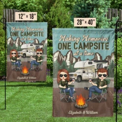 Making Memories One Campsite At A Time - Couple Personalized Custom Flag - Gift For Husband Wife, Anniversary, Camping Lovers -Pawfect House Store 6.THUMBNAIL04 544a4540 854a 44a5 95e6 4409dc52ecc9