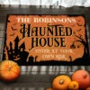 Enter At Your Own Risk - Personalized Decorative Mat, Halloween Ideas.