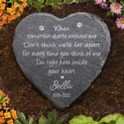 Don't Think We Are Far Apart - Personalized Memorial Stone - Memorial Gift, Sympathy Gift