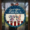 God Bless American - Funny Personalized Dog Door Sign
