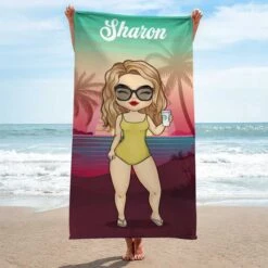 Tropical Summer Sunset - Personalized Beach Towel - Gift For Bestie -Pawfect House Store 6.THUMBNAIL3 63d5b7d1 d975 4a6b a82d c0c22cde47b5