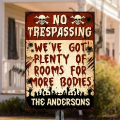 We've Got Plenty Of Rooms For More Bodies - Personalized Metal Sign, Halloween Ideas.