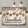 Grandkids Make Life More Grand - Personalized Horizontal Canvas