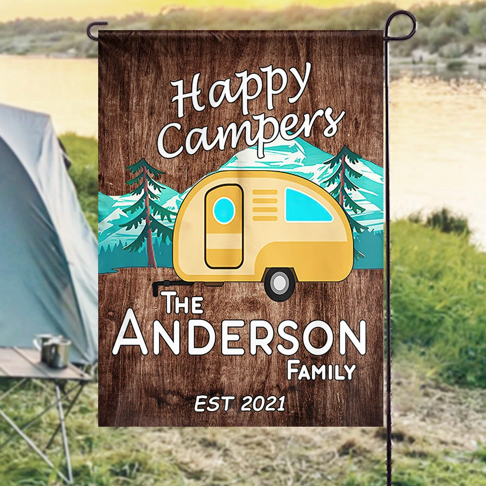 Happy Campers - Personalized Flag 1 Happy Campers - Personalized Flag