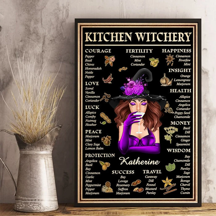 Kitchen Witchery - Love And Happiness - Personalized Vertical Poster, Halloween Ideas. 1 Kitchen Witchery - Love And Happiness - Personalized Vertical Poster, Halloween Ideas.