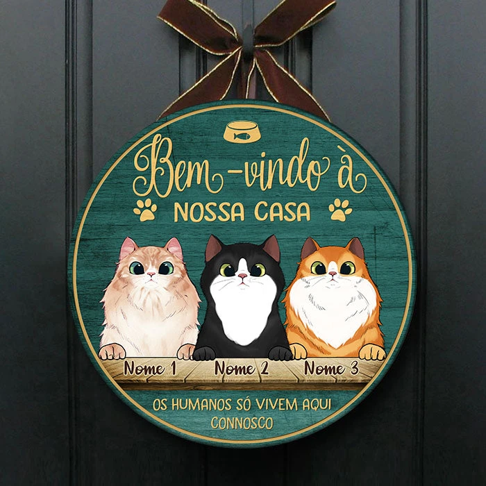 Bem-vindo À Minha Casa - Sinal De Porta De Gato Personalizado E Engraçado, Funny Personalized Cat Door Sign Portuguese 3 Bem-vindo À Minha Casa - Sinal De Porta De Gato Personalizado E Engraçado, Funny Personalized Cat Door Sign Portuguese - Image 3