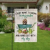 I Just Want To Work In My Garden And Hang Out With My Dogs - Funny Personalized Dog Garden Flag