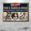 Tieni Il Cancello Chiuso - Divertente Cartello In Metallo Personalizzato Per Cani - Funny Personalized Dog Metal Sign Italian