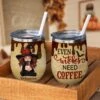 Even Witches Need Coffee - Personalized Wine Tumbler - Gift For Yourself, Halloween Gift