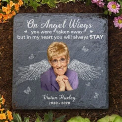 In My Heart You Will Always Stay - Personalized Memorial Stone - Upload Image, Memorial Gift, Sympathy Gift