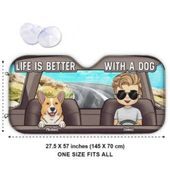 Life Is Better With The Dogs - Dog Personalized Custom Auto Windshield Sunshade, Car Window Protector - Gift For Pet Owners, Pet Lovers -Pawfect House Store 6.Thumb3 1 77ea0973 7d36 4051 a7e6 7bb94d9144df