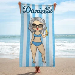 Stripe Pattern Chibi Summer Vacation - Personalized Beach Towel - Gift For Bestie -Pawfect House Store 6.Thumb3 deebb535 a3e6 4043 b7bc b0fa750bfbb4