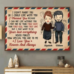 I Love You Forever And Always - Gift For Couples, Personalized Horizontal Poster