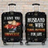 Love You In Every Universe - Personalized Luggage Cover - Gift For Couples, Husband Wife