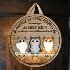 Gardez La Porte Fermée - Plaque De Porte Humoristique De Chien À Personnaliser, Funny Personalized Cat Door Sign French -Pawfect House Store 6.Thumbnail1 d91ad786 48bc 4de0 a3cf 40ff342aa7a2