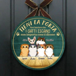 Tieni La Porta Chiusa - Divertente Cartello Personalizzato Per La Porta Del Gatto, Funny Personalized Cat Door Sign Italian -Pawfect House Store 6.Thumbnail2 31228a06 64cf 4667 9719 f951e509b512