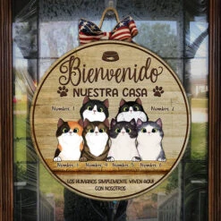 Bienvenido A Mi Casa - Letrero De Puerta De Gato Personalizado Y Divertido, Funny Personalized Cat Door Sign Spanish -Pawfect House Store 6.Thumbnail3 065b34e0 cad8 411c 8284 22eb480e601e