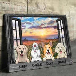 Dogs By The Window - Personalized Horizontal Canvas -Pawfect House Store 6.Thumbnail3 3a16e400 ea76 467a 987a 1cd0346f4a48