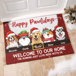 Happy Pawlidays Welcome To Our Home - Dog & Cat Personalized Custom Decorative Mat - Christmas Gift For Pet Owners, Pet Lovers -Pawfect House Store 6.Thumbnail3 54d3916e fca1 4b70 8ee0 9f185fc5c313