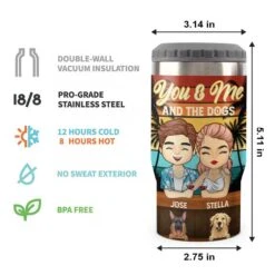 Husband Wife & Our Dogs - Personalized Can Cooler - Gift For Couples, Husband Wife -Pawfect House Store 6.Thumbnail3 a028e846 eec9 49a5 9eea 1c538bc2c1f5