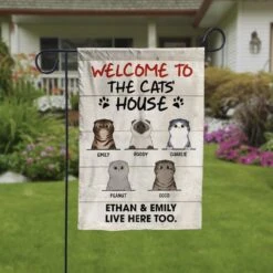 Welcome To The Cat's House Decorative Garden Flag - Funny Personalized Cat Garden Flag -Pawfect House Store 6.Thumbnail5 417b509c bdf4 4449 ae21 3ed2a74ad1b4