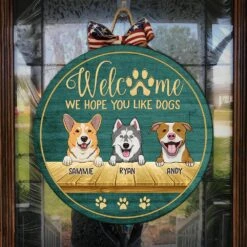 Welcome Hope You Like Peeking Dogs - Funny Personalized Dog Door Sign -Pawfect House Store 6.Thumbnail5 edfb4df8 5208 481e 865c da5c738ec2ee