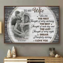 You Are The First Thought Of Every Morning - Upload Image, Gift For Couples - Personalized Horizontal Poster