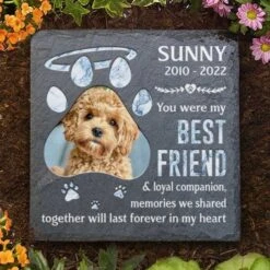 Together Will Last Forever In My Heart - Personalized Memorial Stone, Pet Grave Marker - Upload Image, Memorial Gift, Sympathy Gift
