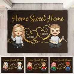 Home Sweet Home - Gift For Couples, Husband Wife - Personalized Decorative Mat