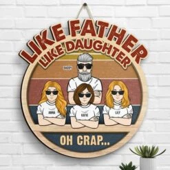 Like Father Like Daughter - Personalized Shaped Wood Sign - Gift For Dad