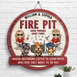 Camping, Good Friends Good Times - Personalized Shaped Wood Sign - Gift For Camping Lovers