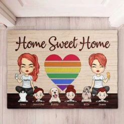 Our Home Sweet Home With Kids & Pets - Personalized Decorative Mat - Gift For Couples, Gift For Pet Lovers -Pawfect House Store 6.thumb2 5eafcab8 d0a1 4645 96de 9cde8f3b27da