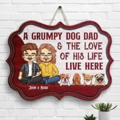 A Grumpy Dog Dad & His Love - Personalized Shaped Wood Sign - Gift For Couples, Husband Wife -Pawfect House Store 6.thumb3 342892c3 b21e 4247 a78a c8a79e5cf08e