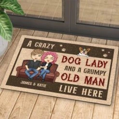 A Crazy Dog Lady & Her Man - Personalized Decorative Mat - Gift For Couples, Gift For Pet Lovers -Pawfect House Store 6.thumb4 3cc9dd72 d7ce 4f30 a2f1 5b5b9f249be5