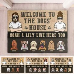 Welcome To The Dogs House, Husband And Wife - Personalized Decorative Mat