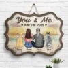 You & Me, And The Dogs - Personalized Shaped Wood Sign