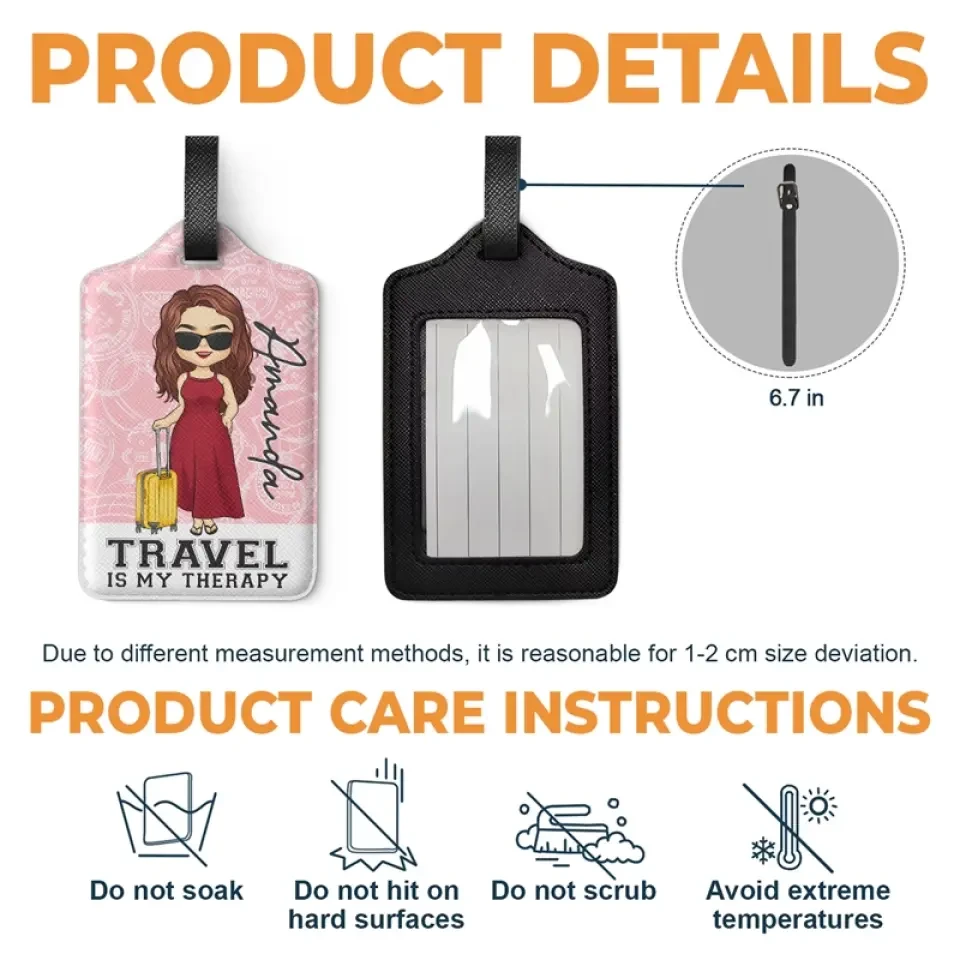 Travel Is My Favorite - Travel Personalized Custom Luggage Tag - Holiday Vacation Gift, Gift For Adventure Travel Lovers 4 Travel Is My Favorite - Travel Personalized Custom Luggage Tag - Holiday Vacation Gift, Gift For Adventure Travel Lovers - Image 4