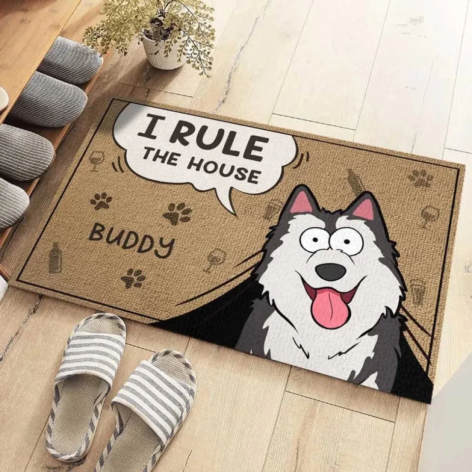 We Rule The House - Dog & Cat Personalized Custom Home Decor Decorative Mat - House Warming Gift For Pet Lovers, Pet Owners 9 We Rule The House - Dog & Cat Personalized Custom Home Decor Decorative Mat - House Warming Gift For Pet Lovers, Pet Owners - Image 9