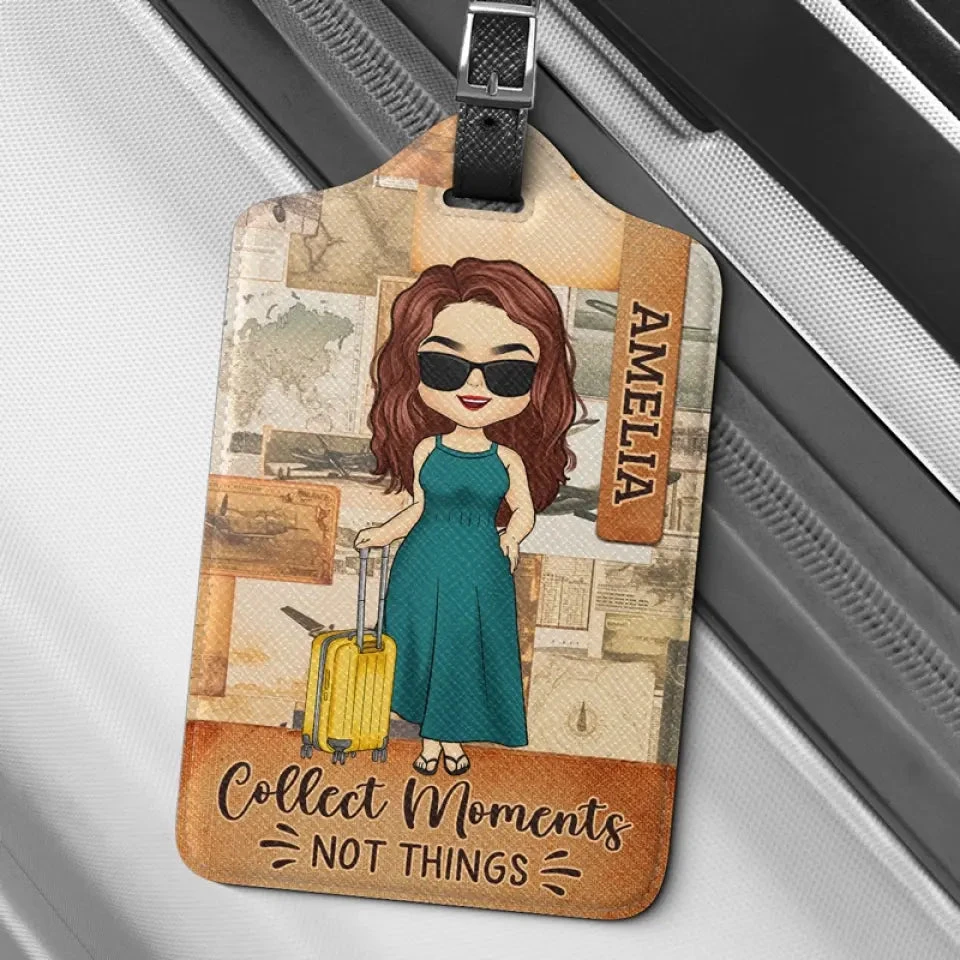 Find Moments Not Things - Travel Personalized Custom Luggage Tag - Holiday Vacation Gift, Gift For Adventure Travel Lovers 2 Find Moments Not Things - Travel Personalized Custom Luggage Tag - Holiday Vacation Gift, Gift For Adventure Travel Lovers - Image 2