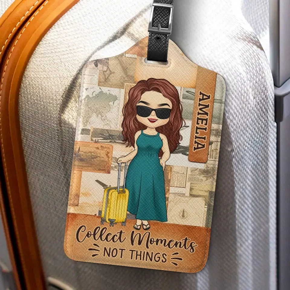 Find Moments Not Things - Travel Personalized Custom Luggage Tag - Holiday Vacation Gift, Gift For Adventure Travel Lovers 3 Find Moments Not Things - Travel Personalized Custom Luggage Tag - Holiday Vacation Gift, Gift For Adventure Travel Lovers - Image 3