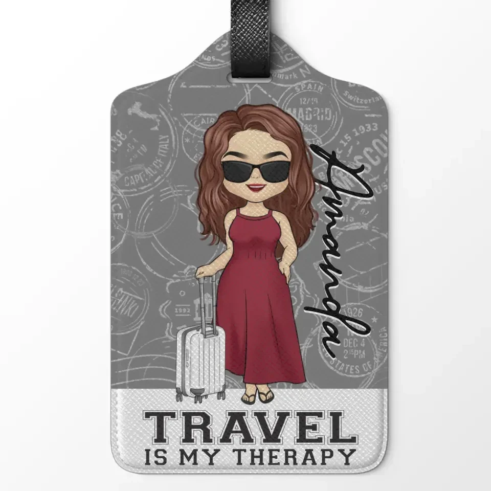 Travel Is My Favorite - Travel Personalized Custom Luggage Tag - Holiday Vacation Gift, Gift For Adventure Travel Lovers 2 Travel Is My Favorite - Travel Personalized Custom Luggage Tag - Holiday Vacation Gift, Gift For Adventure Travel Lovers - Image 2