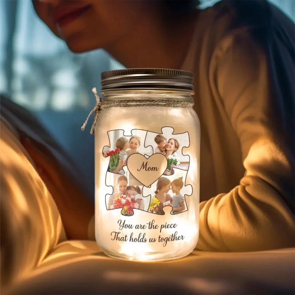 Custom Photo Hold Us Together - Family Personalized Custom Mason Jar Light - Mother's Day, Gift For Grandma 4 Custom Photo Hold Us Together - Family Personalized Custom Mason Jar Light - Mother's Day, Gift For Grandma - Image 4