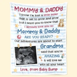 Custom Photo Mommy Daddy Are You Ready - Family Personalized Custom Blanket - Baby Shower Gift, Gift For First Mom, First Dad -Pawfect House Store 65f01ba55209e