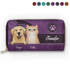 Pets Are Humanizing - Dog & Cat Personalized Custom Leather Long Wallet - Gift For Pet Owners, Pet Lovers