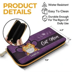 Happy Being Fur Mom - Dog & Cat Personalized Custom Leather Long Wallet - Gift For Pet Owners, Pet Lovers -Pawfect House Store 65f18657182c1