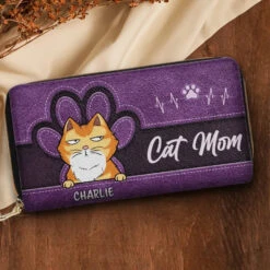 Happy Being Fur Mom - Dog & Cat Personalized Custom Leather Long Wallet - Gift For Pet Owners, Pet Lovers -Pawfect House Store 65f1954e96db6