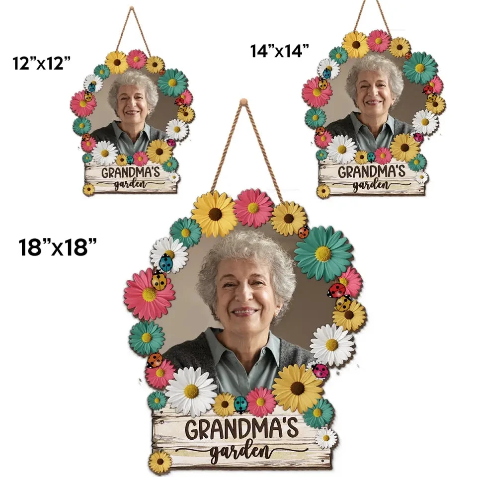 Custom Photo Grandma's Garden - Family Personalized Custom Shaped Home Decor Wood Sign - House Warming Gift For Mom, Grandma 6 Custom Photo Grandma's Garden - Family Personalized Custom Shaped Home Decor Wood Sign - House Warming Gift For Mom, Grandma - Image 6